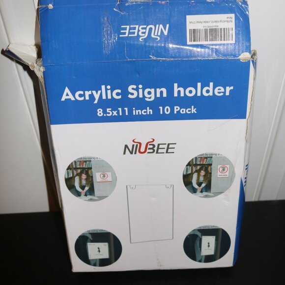Acrylic sign holder 8.5x11 pack of 10 total box shows wear contents fine - Picture 2 of 5